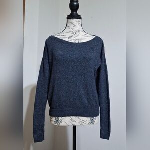 Abercrombie & Fitch Women's Heather Navy Scoop Crew Sweater